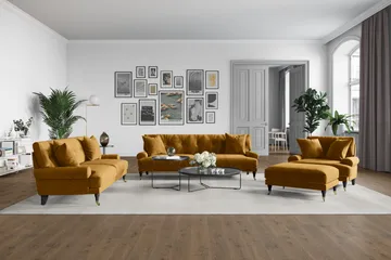Andrew 3-sits Sammetssoffa - Mörkgul - Möbler - Vardagsrum - Soffor - Howardsoffor