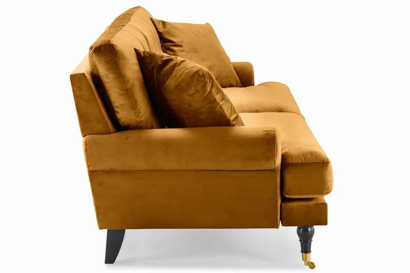 Andrew 3-sits Sammetssoffa - Mörkgul - Möbler - Vardagsrum - Soffor - Howardsoffor
