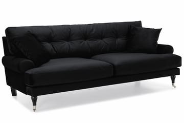 Andrew 3-sits Sammetssoffa - Svart - Möbler - Vardagsrum - Soffor - Howardsoffor