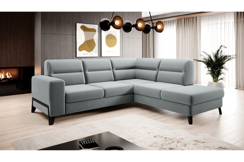 Anglika Soffa m. Schäslong 4-sits, Grå