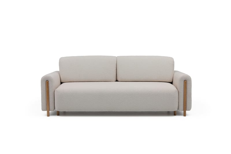 Arcadova 3-sits Soffa med Rundade Armstöd i Bouclé - Grå - Möbler - Vardagsrum - Soffor - 3-sits soffor