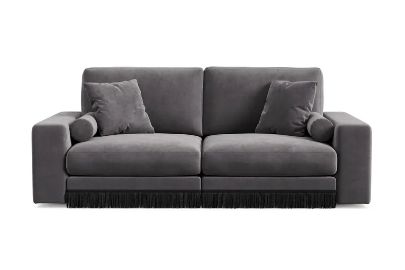 Arken Lyx 3-sits Djup Sammetssoffa, Mörkgrå