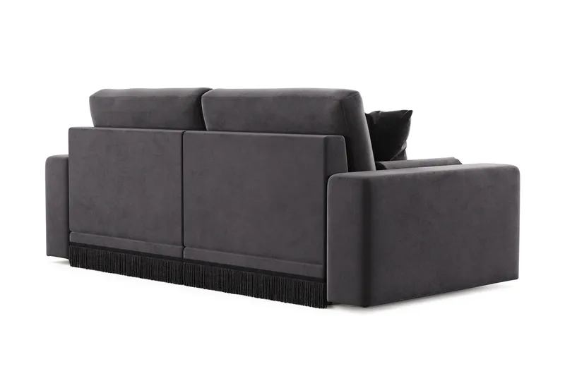 Arken Lyx 3-sits Djup Sammetssoffa - Mörkgrå - Möbler - Vardagsrum - Soffor - Sammetssoffor