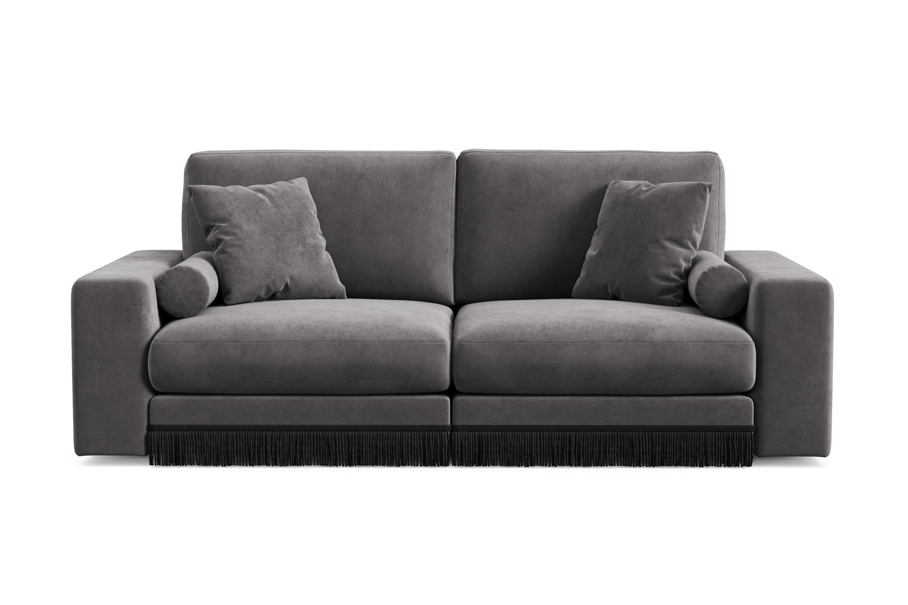 arken lyx 3-sits djup sammetssoffa - mörkgrå