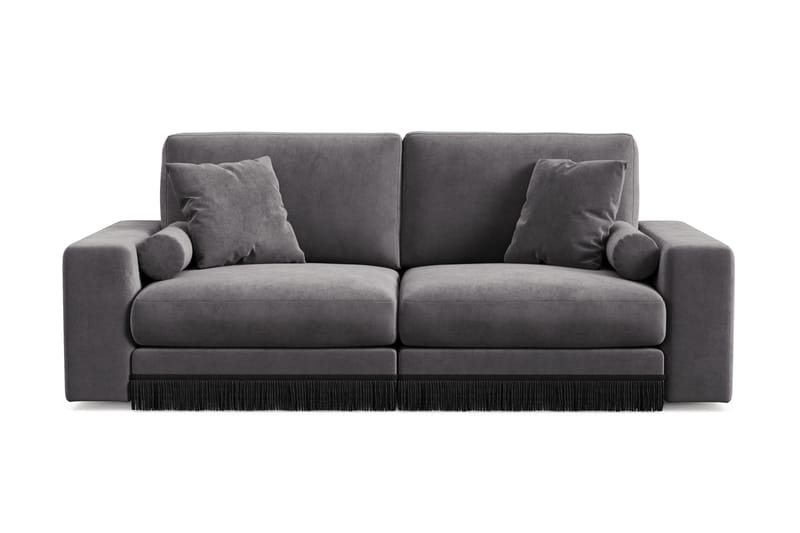 Arken Lyx 3-sits Djup Sammetssoffa, Mörkgrå