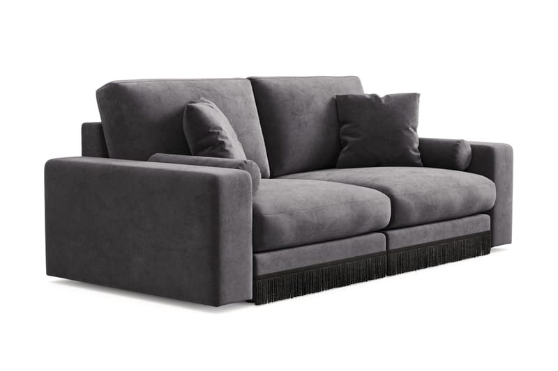 Arken Lyx 3-sits Djup Sammetssoffa - Mörkgrå - Möbler - Vardagsrum - Soffor - Sammetssoffor