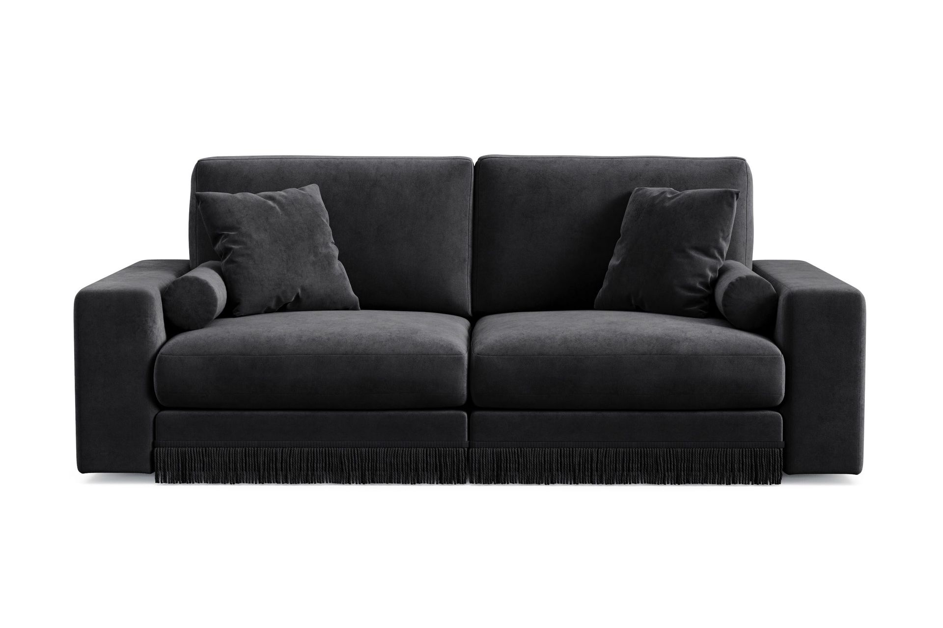 arken lyx 3-sits djup sammetssoffa - svart