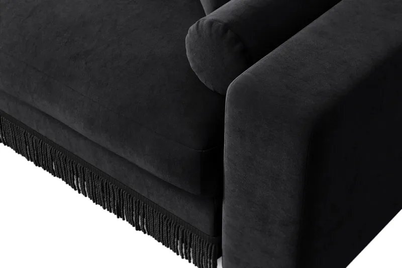 Arken Lyx 3-sits Djup Sammetssoffa - Svart - Möbler - Vardagsrum - Soffor - Sammetssoffor