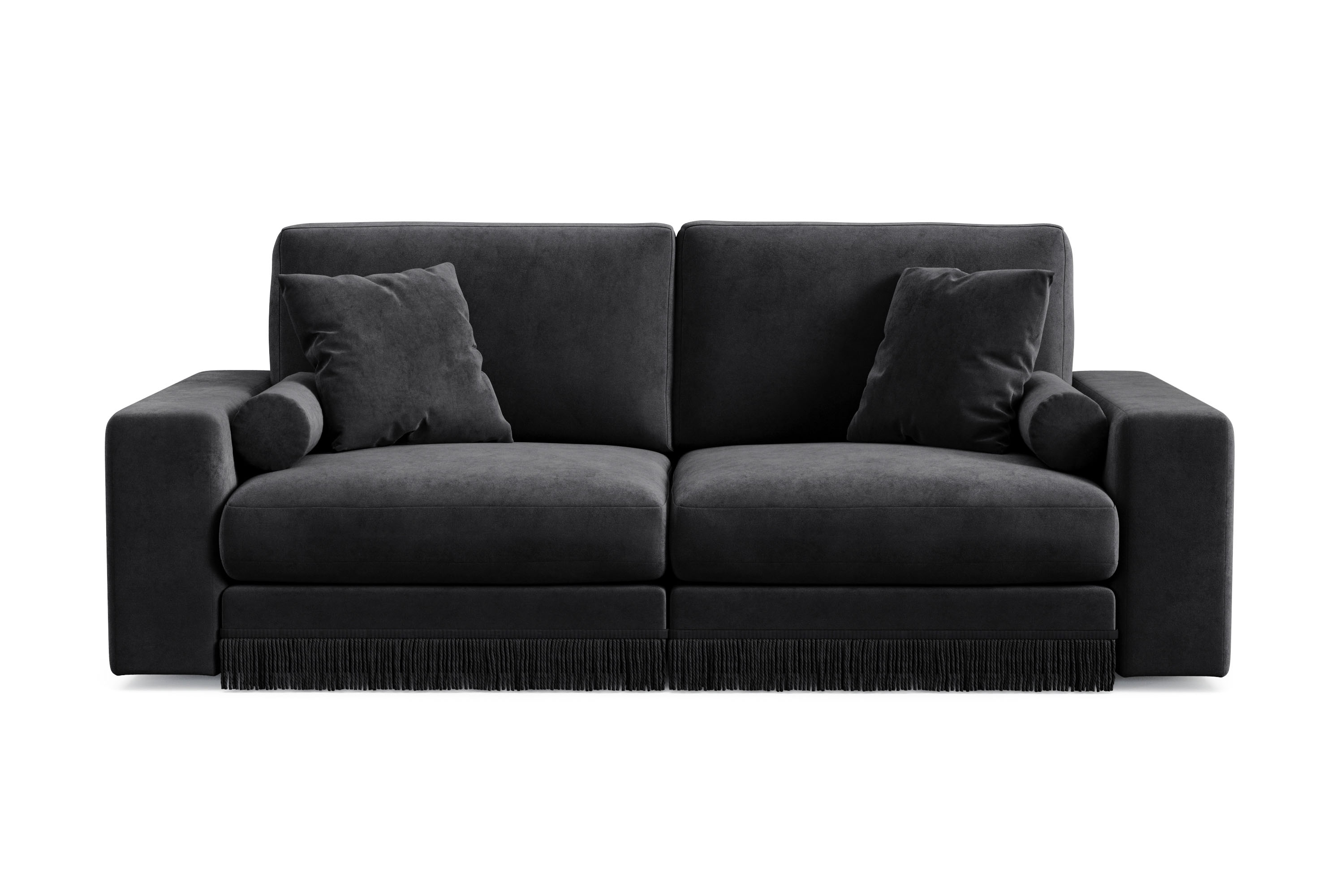 arken lyx 3-sits djup sammetssoffa - svart