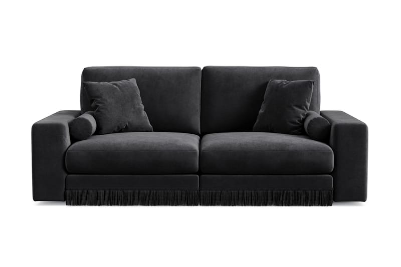 Arken Lyx 3-sits Djup Sammetssoffa, Svart