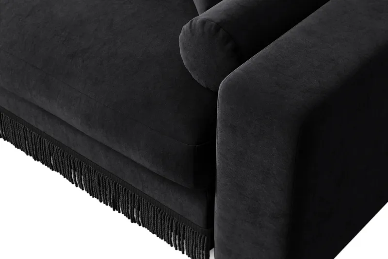 Arken Lyx 3-sits Djup Sammetssoffa - Svart - Möbler - Vardagsrum - Soffor - Sammetssoffor