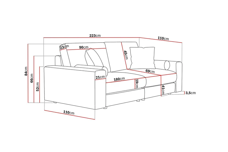 Arken Lyx 3-sits Djup Soffa i Manchester - Brun - Möbler - Vardagsrum - Soffor - 3-sits soffor