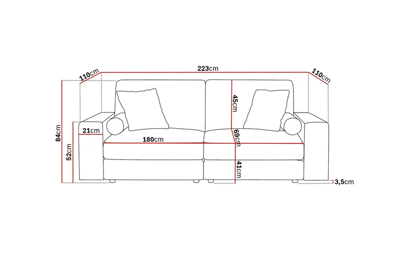 Arken Lyx 3-sits Djup Soffa i Manchester - Brun - Möbler - Vardagsrum - Soffor - 3-sits soffor