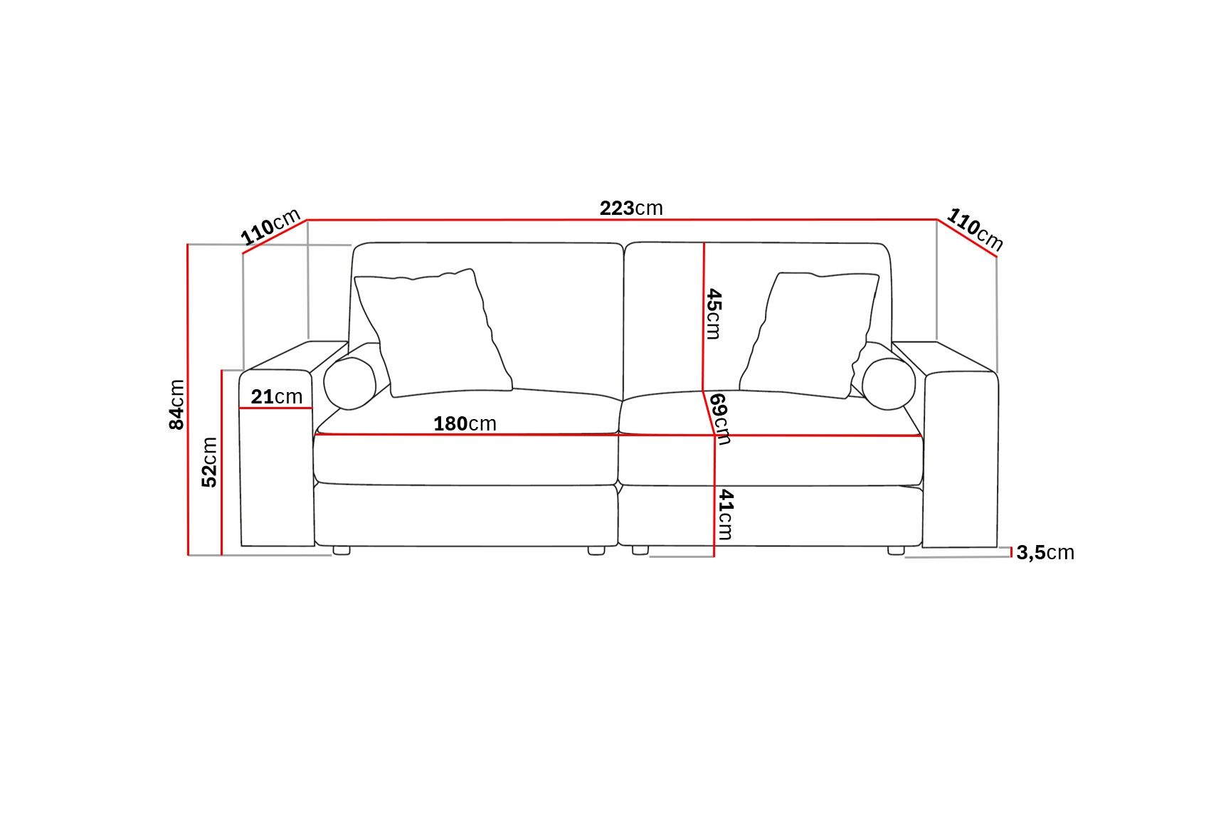 arken lyx 3-sits djup soffa i manchester - mörkbrun