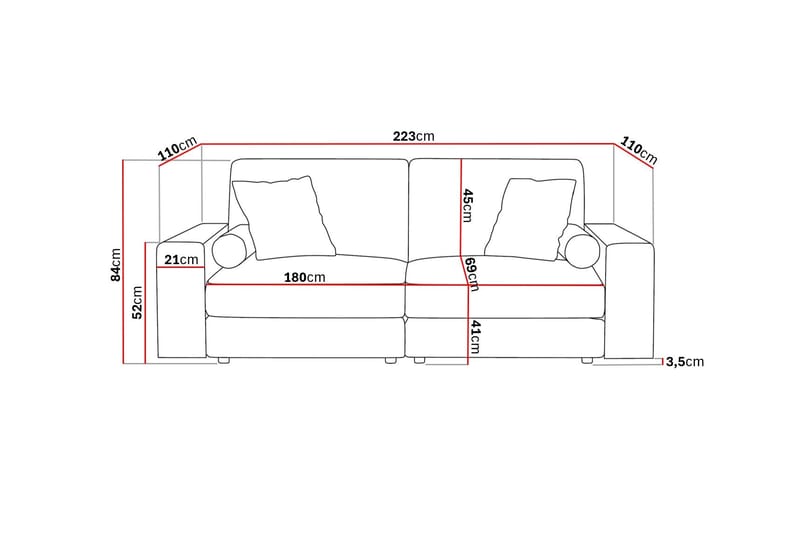 Arken Lyx 3-sits Djup Soffa i Tyg - Brun - Möbler - Vardagsrum - Soffor - 3-sits soffor