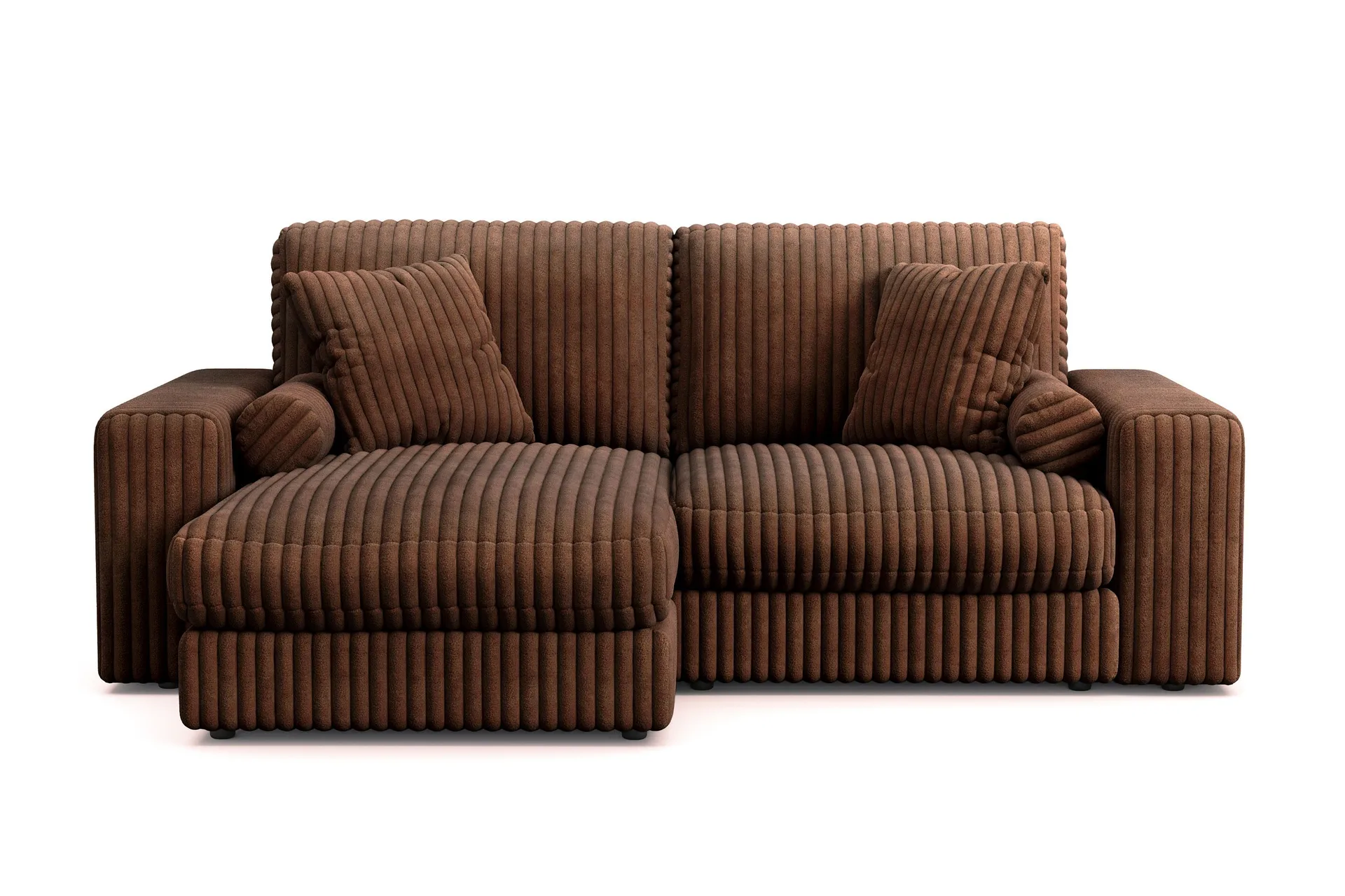 arken lyx 3-sits vändbar l-formad djup divansoffa i manchester - mörkbrun