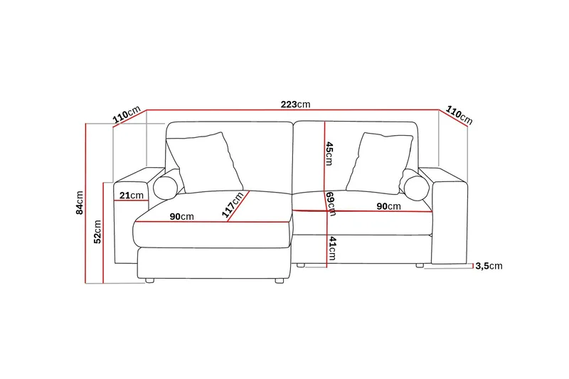 Arken Lyx 3-sits Vändbar L-formad Djup Divansoffa i Sammet - Beige - Möbler - Vardagsrum - Soffor - Divansoffa & schäslong