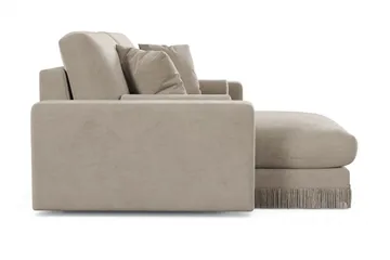 Arken Lyx 3-sits Vändbar L-formad Djup Divansoffa i Sammet - Beige - Möbler - Vardagsrum - Soffor - Divansoffa & schäslong