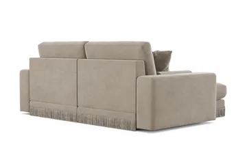 Arken Lyx 3-sits Vändbar L-formad Djup Divansoffa i Sammet - Beige - Möbler - Vardagsrum - Soffor - Divansoffa & schäslong