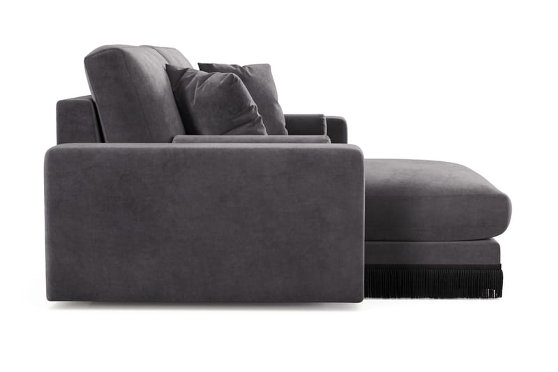 Arken Lyx 3-sits Vändbar L-formad Djup Divansoffa i Sammet - Mörkgrå - Möbler - Vardagsrum - Soffor - Divansoffa & schäslong