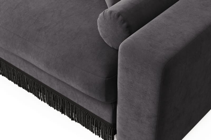Arken Lyx 3-sits Vändbar L-formad Djup Divansoffa i Sammet - Mörkgrå - Möbler - Vardagsrum - Soffor - Divansoffa & schäslong