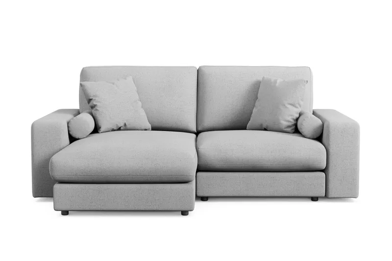 Arken Lyx 3-sits Vändbar L-formad Djup Divansoffa i Tyg, Ljusgrå