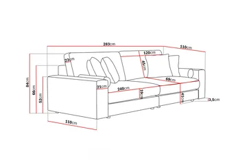 Arken Lyx 4-sits Djup Sammetssoffa - Beige - Möbler - Vardagsrum - Soffor - Sammetssoffor