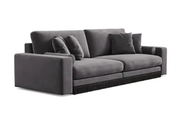 Arken Lyx 4-sits Djup Sammetssoffa - Mörkgrå - Möbler - Vardagsrum - Soffor - 4-sits soffor
