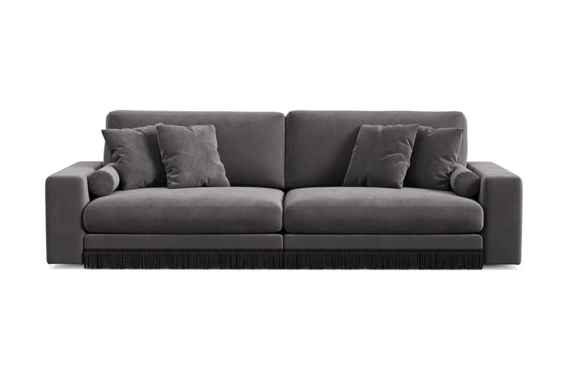 Arken Lyx 4-sits Djup Sammetssoffa - Mörkgrå - Möbler - Vardagsrum - Soffor - Sammetssoffor