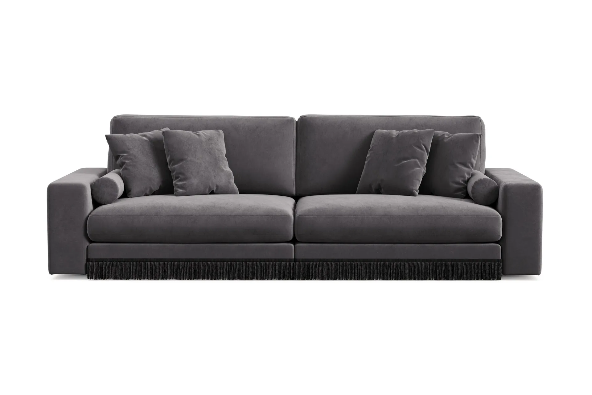 arken lyx 4-sits djup sammetssoffa - mörkgrå