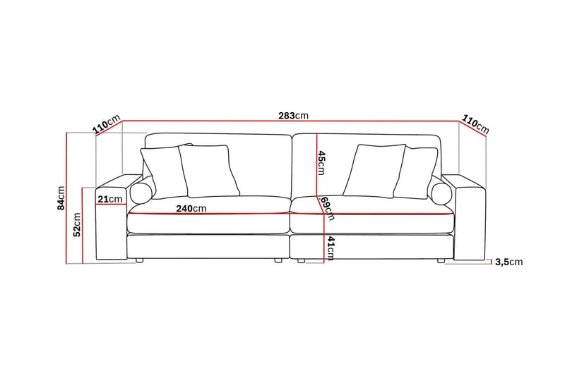 Arken Lyx 4-sits Djup Soffa i Tyg - Brun - Möbler - Vardagsrum - Soffor - 4-sits soffor