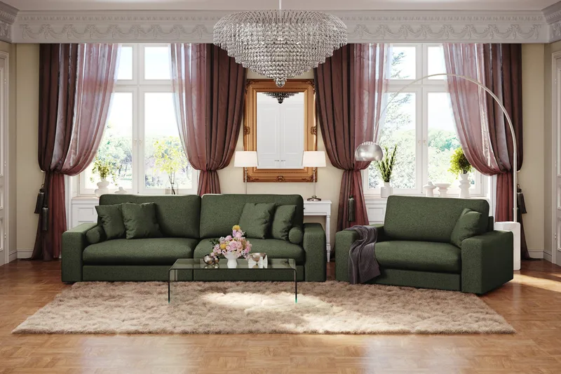 Arken Lyx 4-sits Djup Soffa i Tyg - Grön - Möbler - Vardagsrum - Soffor - 4-sits soffor