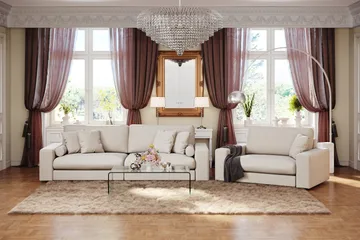 Arken Lyx 4-sits Djup Soffa i Tyg - Ljusbeige - Möbler - Vardagsrum - Soffor - 4-sits soffor