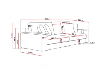 Arken Lyx 4-sits Djup Soffa i Tyg - Ljusgrå - Möbler - Vardagsrum - Soffor - 4-sits soffor