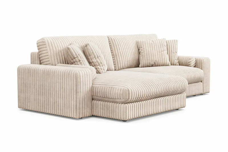 Arken Lyx 4-sits Vändbar L-formad Djup Divansoffa i Manchester - Beige - Möbler - Vardagsrum - Soffor - Divansoffa & schäslong