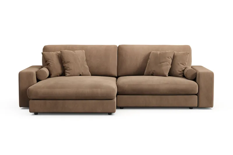 Arken Lyx 4-sits Vändbar L-formad Djup Divansoffa i Manchester - Brun - Möbler - Vardagsrum - Soffor - Divansoffa & schäslong