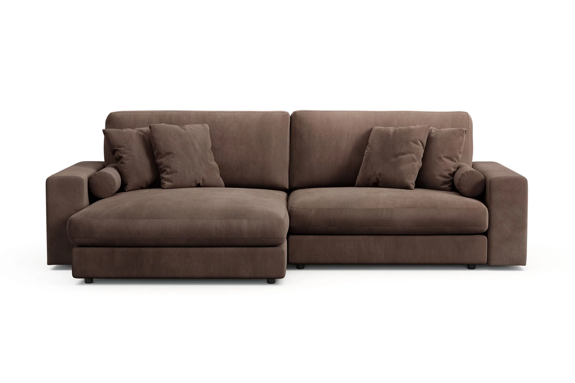 arken lyx 4-sits vändbar l-formad djup divansoffa i manchester - brun