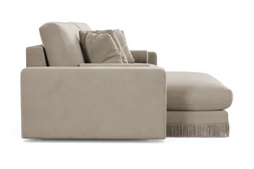 Arken Lyx 4-sits Vändbar L-formad Djup Divansoffa i Sammet - Beige - Möbler - Vardagsrum - Soffor - Divansoffa & schäslong