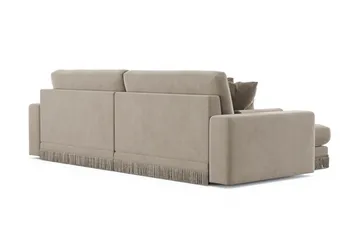 Arken Lyx 4-sits Vändbar L-formad Djup Divansoffa i Sammet - Beige - Möbler - Vardagsrum - Soffor - Divansoffa & schäslong
