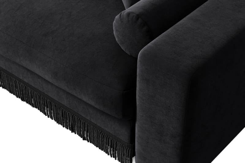 Arken Lyx 4-sits Vändbar L-formad Djup Divansoffa i Sammet - Svart - Möbler - Vardagsrum - Soffor - Divansoffa & schäslong