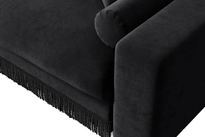Arken Lyx 4-sits Vändbar L-formad Djup Divansoffa i Sammet - Svart - Möbler - Vardagsrum - Soffor - Divansoffa & schäslong