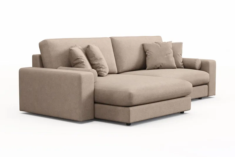 Arken Lyx 4-sits Vändbar L-formad Djup Divansoffa i Tyg - Beige - Möbler - Vardagsrum - Soffor - Divansoffa & schäslong