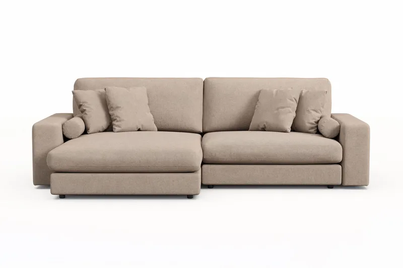 Arken Lyx 4-sits Vändbar L-formad Djup Divansoffa i Tyg - Beige - Möbler - Vardagsrum - Soffor - Divansoffa & schäslong