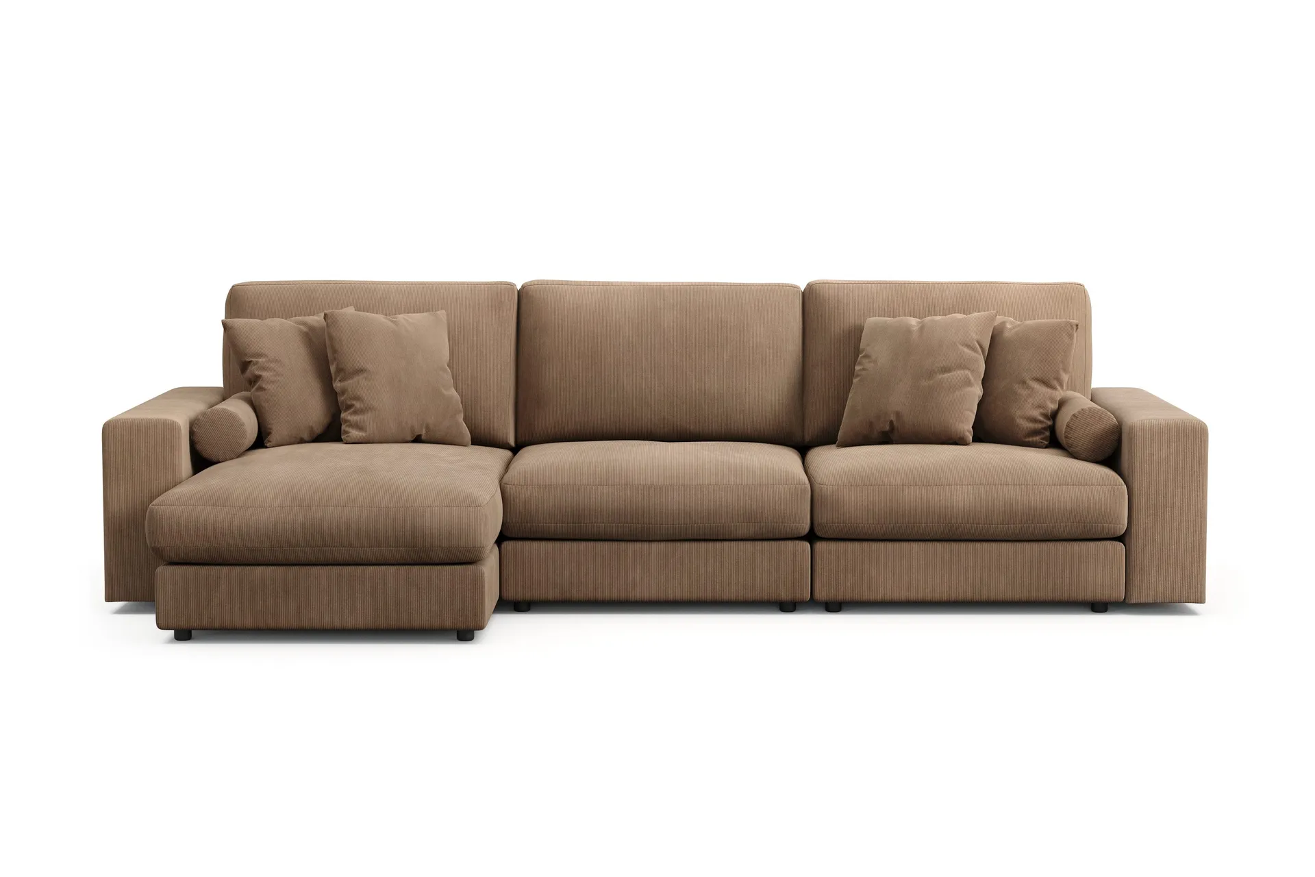 arken lyx 5-sits vändbar l-formad djup divansoffa i manchester - brun