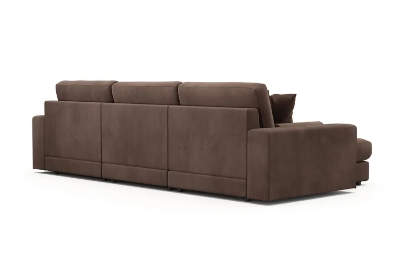 Arken Lyx 5-sits Vändbar L-formad Djup Divansoffa i Manchester - Brun - Möbler - Vardagsrum - Soffor - Divansoffa & schäslong