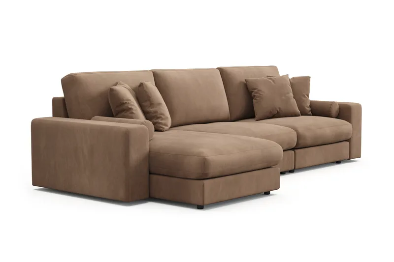 Arken Lyx 5-sits Vändbar L-formad Djup Divansoffa i Manchester - Brun - Möbler - Vardagsrum - Soffor - Divansoffa & schäslong