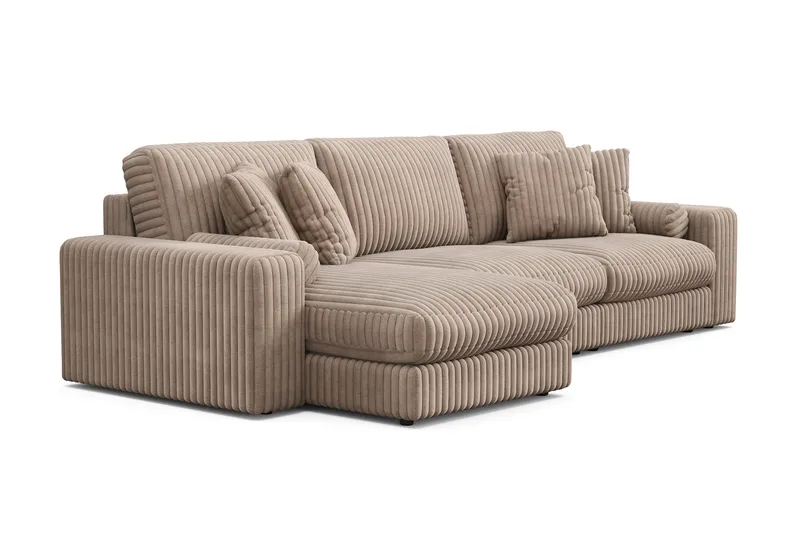 Arken Lyx 5-sits Vändbar L-formad Djup Divansoffa i Manchester - Greige - Möbler - Vardagsrum - Soffor - Divansoffa & schäslong