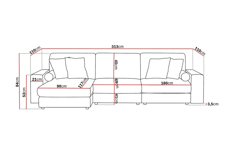 Arken Lyx 5-sits Vändbar L-formad Djup Divansoffa i Sammet - Beige - Möbler - Vardagsrum - Soffor - Divansoffa & schäslong