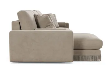 Arken Lyx 5-sits Vändbar L-formad Djup Divansoffa i Sammet - Beige - Möbler - Vardagsrum - Soffor - Divansoffa & schäslong
