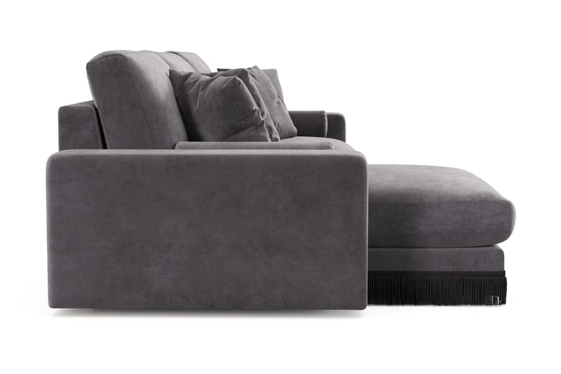 Arken Lyx 5-sits Vändbar L-formad Djup Divansoffa i Sammet - Mörkgrå - Möbler - Vardagsrum - Soffor - Divansoffa & schäslong